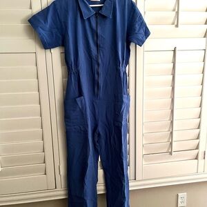 Noble Women’s Organic Pima Cotton UtilityJumpsuit Size L - Color: French Blue